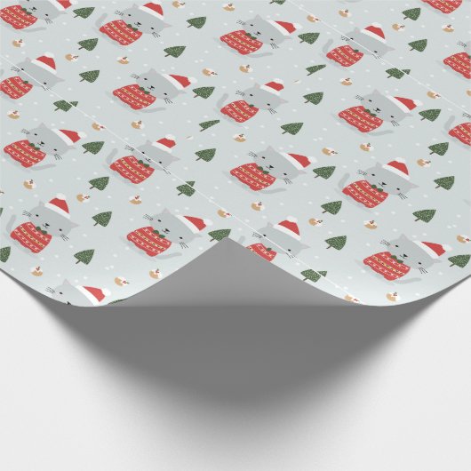 kerstkatten cadeaupapier (Hoek)