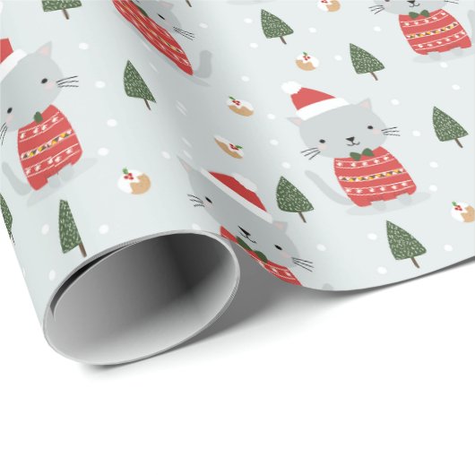 kerstkatten cadeaupapier (Rol Hoek)