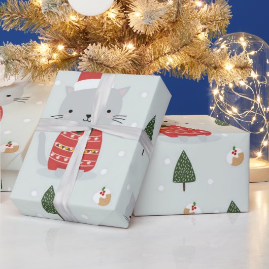 kerstkatten cadeaupapier (Feestdagen)