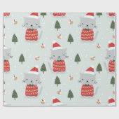 kerstkatten cadeaupapier (Vlak)