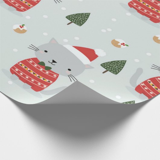 kerstkatten cadeaupapier (Hoek)