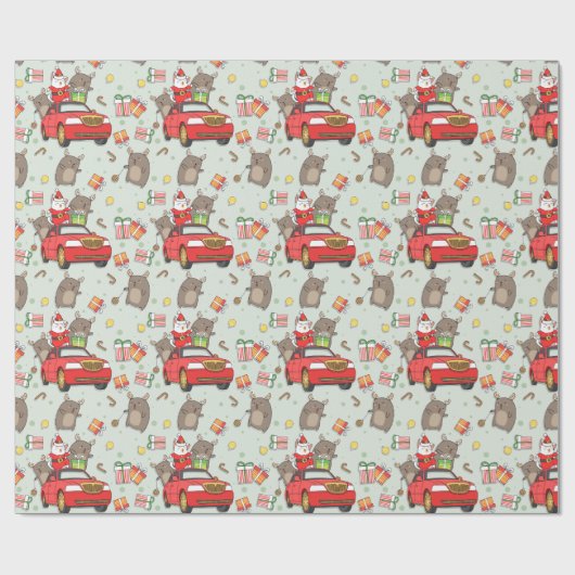 kerstkatten cadeaupapier (Vlak)