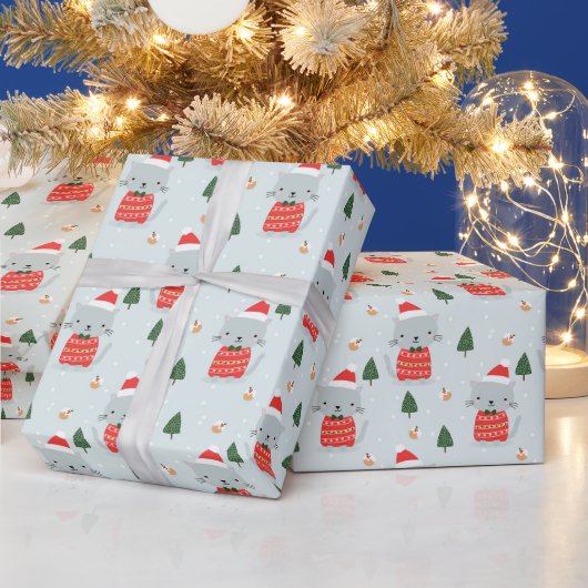 kerstkatten cadeaupapier (Feestdagen)