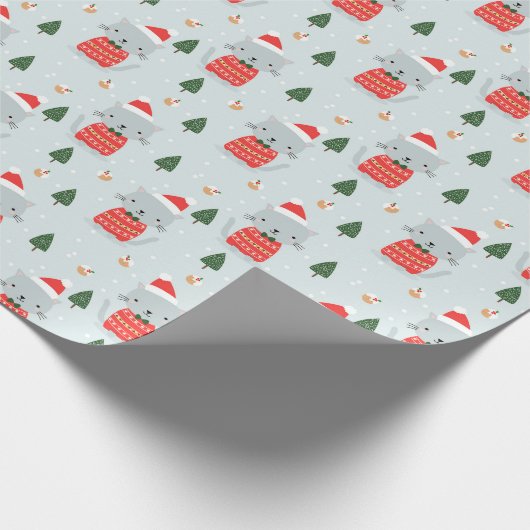 kerstkatten cadeaupapier (Hoek)