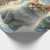 kerstkatten cadeaupapier (Hoek)