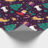 kerstkatten cadeaupapier (Hoek)