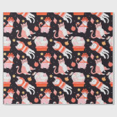 kerstkatten cadeaupapier (Vlak)