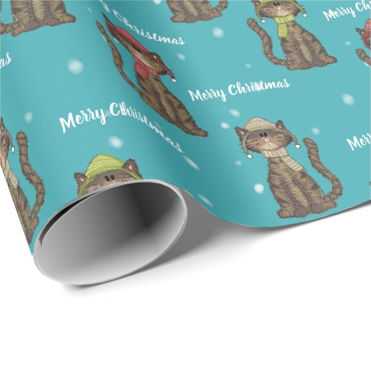 kerstkatten cadeaupapier (Rol Hoek)