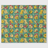 kerstkatten cadeaupapier (Vlak)