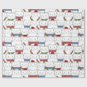 kerstkatten cadeaupapier (Vlak)