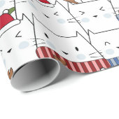 kerstkatten cadeaupapier (Rol Hoek)