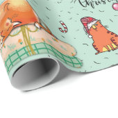 kerstkatten cadeaupapier (Rol Hoek)