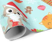 kerstkatten cadeaupapier (Rol Hoek)