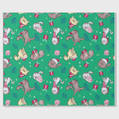 kerstkatten cadeaupapier (Vlak)