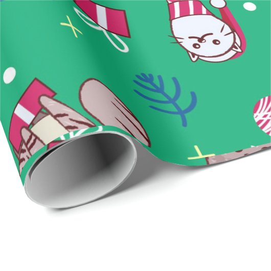 kerstkatten cadeaupapier (Rol Hoek)