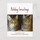 Kerstkatten Cute Festive Red Typografie Feestdagenkaart (Voorkant)