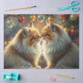 Kerstkatten die Tissuepapier kussen (Craft)