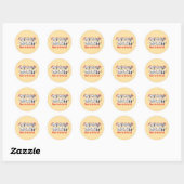 Kerstkatten die zingen met kerstmannenmutsen ronde sticker (Vel)