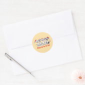 Kerstkatten die zingen met kerstmannenmutsen ronde sticker (Envelop)