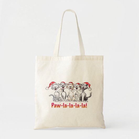 Kerstkatten die zingen met kerstmutsen tote bag (Voorkant)