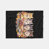 Kerstkatten Diner Feest Vintage Herfst Fleece Deken (Voorkant (Horizontaal))