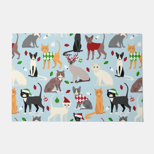 Kerstkatten Doormat Deurmat (Voorkant)
