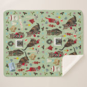 Kerstkatten en ornamenten sherpa deken (Voorkant (horizontaal))