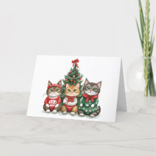kerstkatten feestdagen kaart