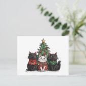 kerstkatten feestdagenkaart (Staand voorkant)
