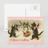 kerstkatten feestdagenkaart (Voorkant / Achterkant)