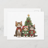 kerstkatten feestdagenkaart (Voorkant / Achterkant)