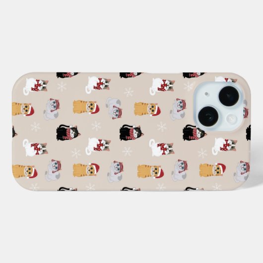 Kerstkatten feestelijke feestdagen Case-Mate iPhone case (Achterkant (horizontaal))