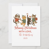 Kerstkatten Feestje Feestdagenkaart (Voorkant)