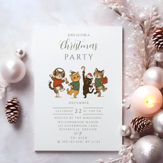 Kerstkatten Feestje Kaart