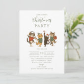 Kerstkatten Feestje Kaart (Staand voorkant)