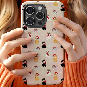 Kerstkatten Festiviteit Patroon iPhone 15 Case