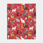kerstkatten fleece deken (Voorkant)