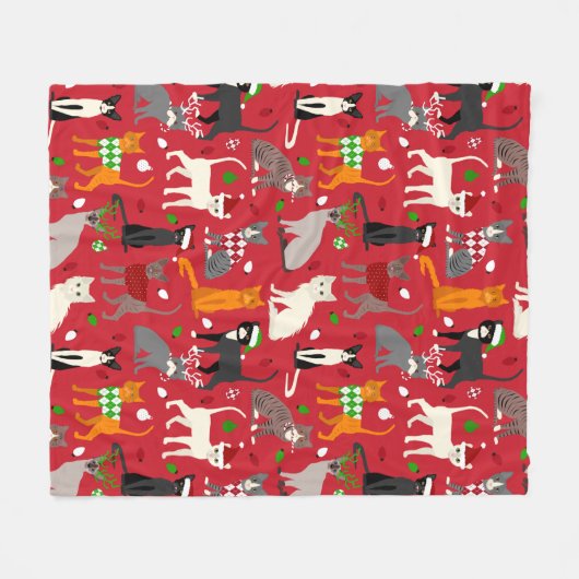 kerstkatten fleece deken (Voorkant (Horizontaal))