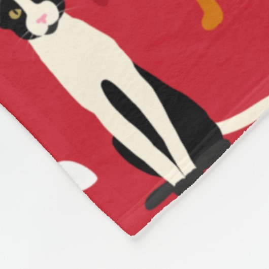 kerstkatten fleece deken (Hoek)