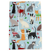 Kerstkatten Gemiddeld cadeau Medium Cadeauzakje (Achterkant)