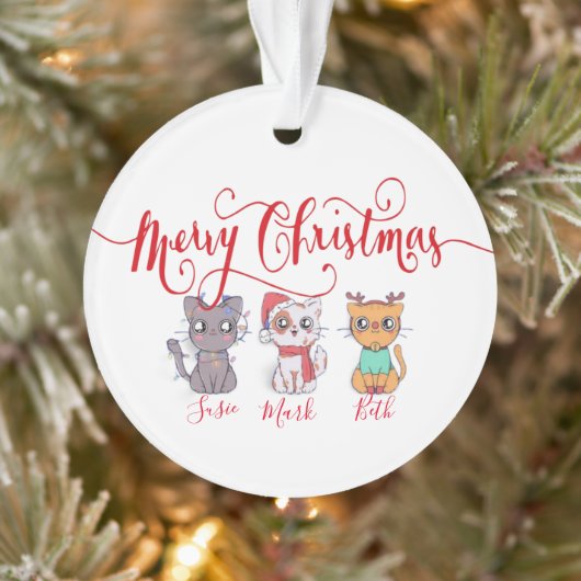 Kerstkatten gepersonaliseerd ornament (Boom)