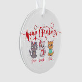 Kerstkatten gepersonaliseerde ornament (voorkant)