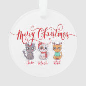 Kerstkatten gepersonaliseerde ornament (achterkant)