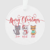 Kerstkatten gepersonaliseerde ornament (voorkant)