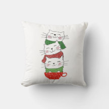 Kerstkatten Gestapelde Beker Sjaals Grappig Schatt