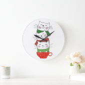 Kerstkatten Gestapelde bekertjes Grote Klok (Huis)