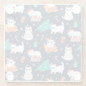 kerstkatten glazen onderzetter (Achterkant)