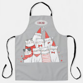  kerstkatten glimlachen schort (Voorkant)