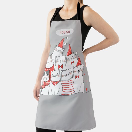 kerstkatten glimlachen schort (Insitu)