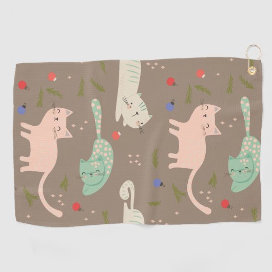 kerstkatten golfhanddoek (Horizontaal)